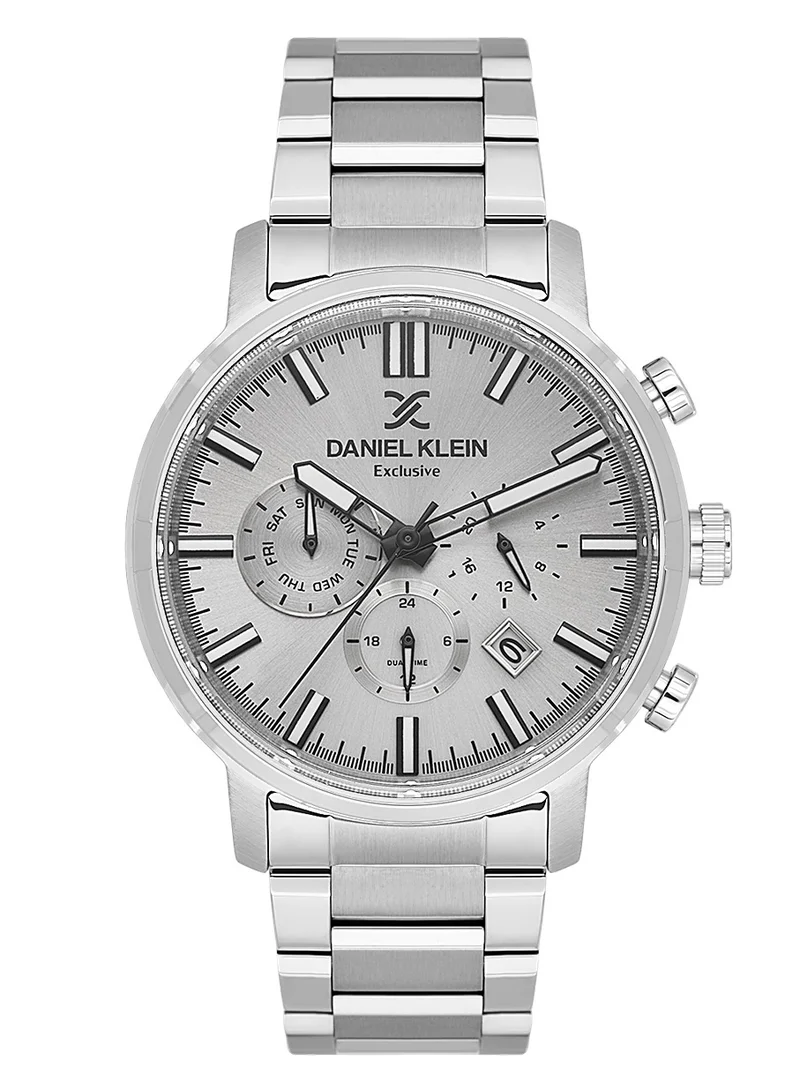 DANIEL KLEIN Men's Stainless Steel Silver Alloy Case Analog Cool Grey 5C Round Sunray Dial Japanese Quartz Exclusive 50 Meters Water Resistant